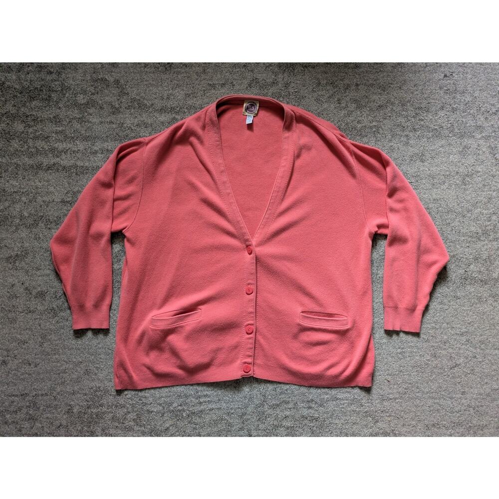 Vintage Saks Fifth Avenue Women's Cardigan Pink - Sz Large Made In USA READ!